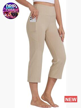 High Waist Yoga Capris with Pockets 21" Inseam